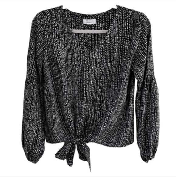 Japna Top V Neck Front Tie Bell Long Sleeve Size Small - Picture 6 of 7